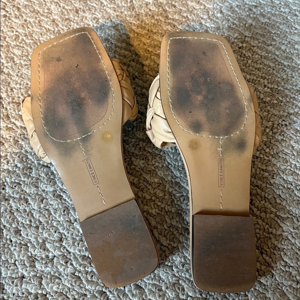 Vince Camuto Tan Braided Slides - Picture 5 of 5